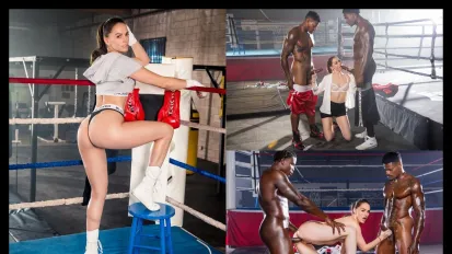 性感女孩被兩名黑人拳擊手操